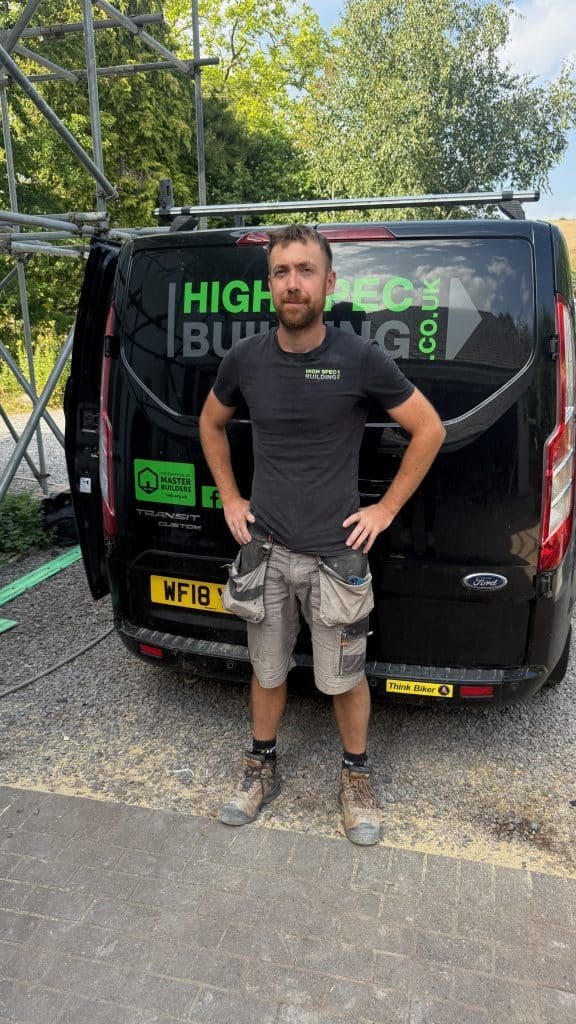 Staff member Alix at High Spec Building, Exeter