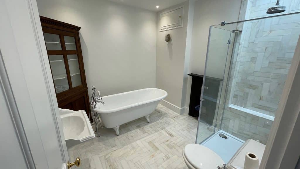Free standing bath and walk-in shower Devon