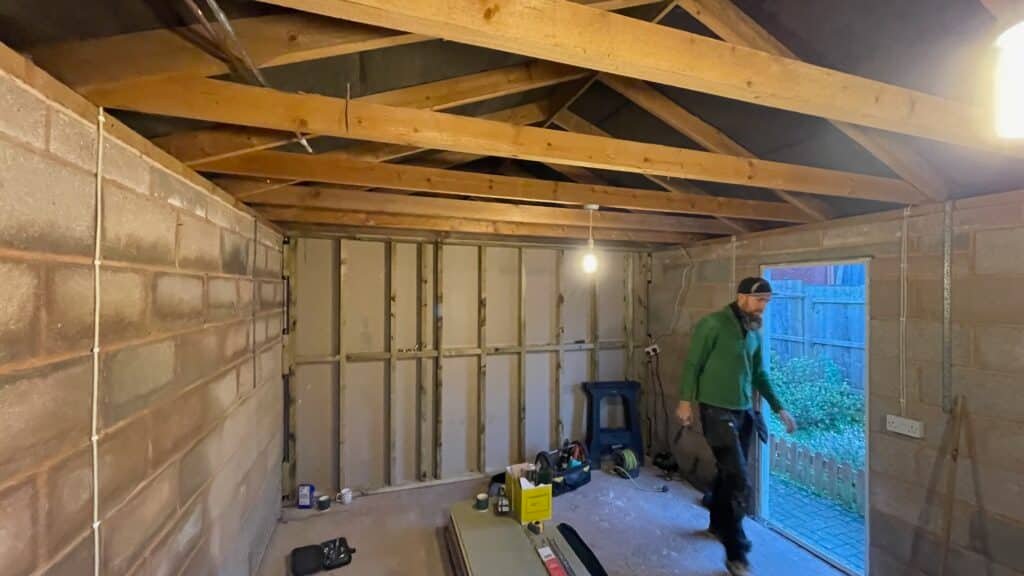 Timber works for a garage conversion