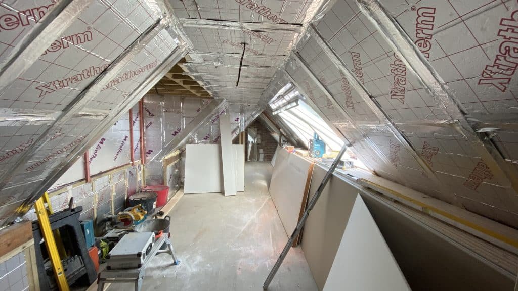 Roof insulation mid loft conversion